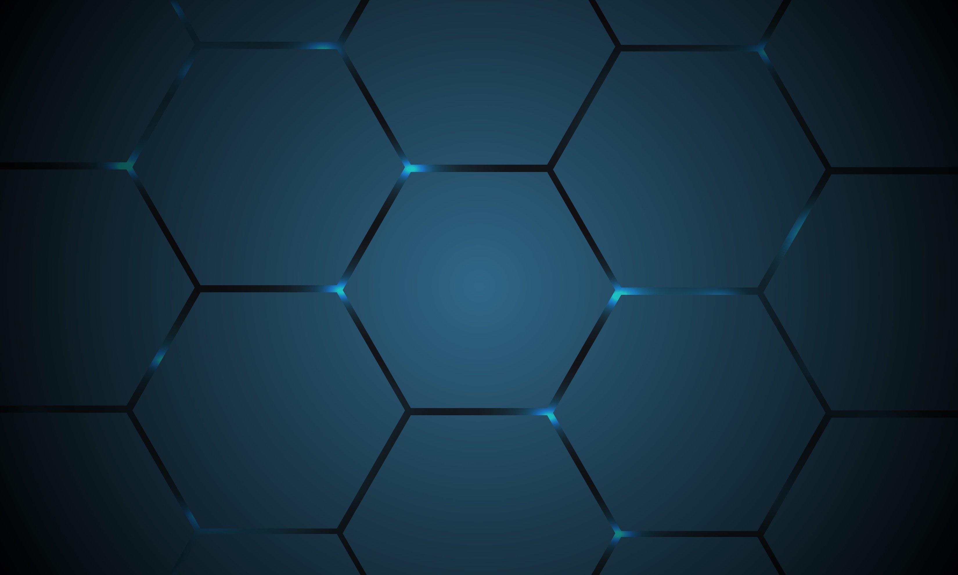 Dark blue hexagonal technology abstract background.